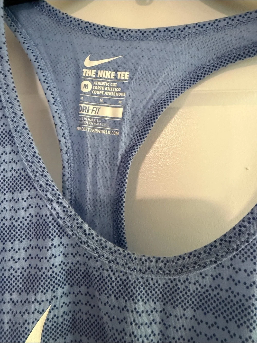Nike Dri-FIT Blue Racerback Athletic Tank Top Swoosh Women’s Size Medium